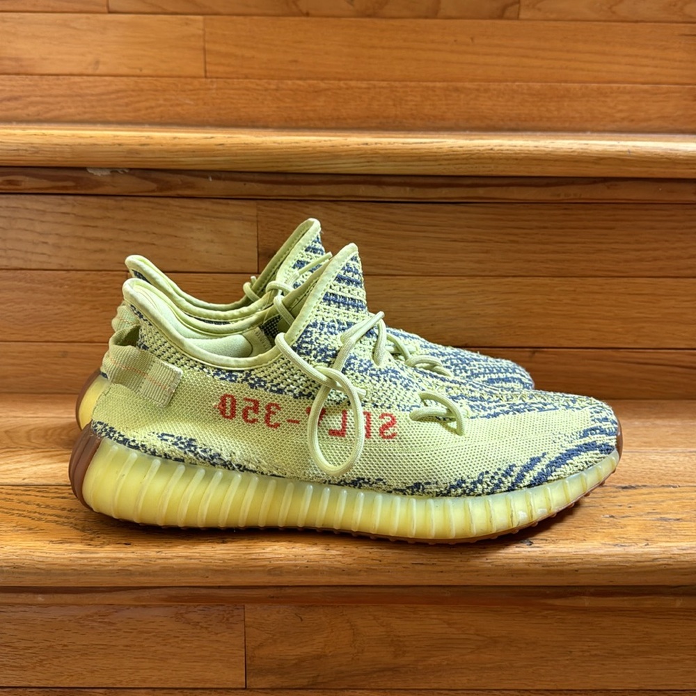 YEEZY Boost V2 350 B37572 Semi Frozen Yellow Men’s Size US 11 - Picture 2 of 6